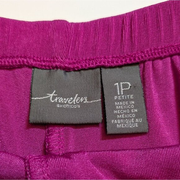 Chicos Travelers Pants No Tummy Petite Fuschia Chicos Size 1P US 8 Petite / MP - Picture 4 of 7